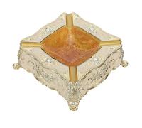 POPETPOP Cendrier Vintage en Plastique Incassable 17,5 X 17,5 Cm Motif Floral en Relief, Cendrier Carré Rétro pour Table Basse, Salon et Espace Fumeur, Grand Bac à Cendres, Décoration