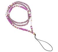 POPETPOP Chaîne à Suspendre De Téléphone En Perles Cristal Diy, Accessoire Décoratif Pour Femme, Couleur Violet, Design Artisanal, Multifonction, Compatible Pour Téléphone Portable Et Gadgets