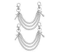 POPETPOP Chaîne de Chaussure en Métal Argenté Breloque Croix, Décoration de Chaussures Femme, Accessoires pour Baskets et Sandales, Style Hip-hop et Western, Bijoux Lacets