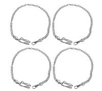 POPETPOP Chaîne de Montre de Poche en Métal Vintage Lot de 4 Chaînes pour Ceinture Jean Style Rétro Couleur Noir Foncé Accessoire Décoratif pour Pantalon et Montre