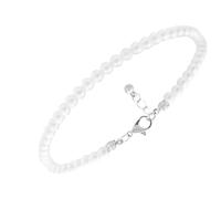 POPETPOP Chaînes de Cheville pour Femmes Élégantes en Douce, Bracelet de Pied Ajustable en Plastique Blanc, Bijoux de Cheville Délicats pour Plage