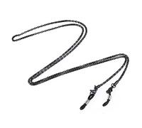 POPETPOP Chaînes De Lunettes Pour Femmes Sangle De Lunettes En Acier Inoxydable Porte-Lunettes Pour Les Yeux Noirs Autour Du Cou Chaînes De Porte-Lunettes Pour Femmes Hommes