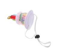 POPETPOP Chapeau D’Anniversaire en Tissu Peluche Rose Taille Unique Orné de Bougies en Tissu et Broderie « Joyeux Anniversaire » Accessoire Fête pour Adultes et Garçon et Filles