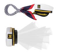 POPETPOP Chapeau de Capitaine de Mariée avec Voilette pour Fête Nautique | Polyester, Structure Réglable et Légère, Changement Rapide, Maintien Sûr, pour Mariage Plage et Soirée à Thème