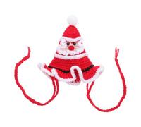 POPETPOP Chapeau de Noël pour Animaux avec Pompon Chaud Bonnet en Maille pour Chiots et Chats Accessoire Festif Confortable avec Corde Mentonnière pour Fêtes et Photos