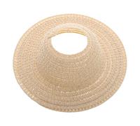 POPETPOP Chapeau de Paille Miniature Artisanal pour Poupée 17 Cm, Bonnet Tricoté la Main, Accessoire Décoratif pour Maison de Poupée, Loisirs Créatifs, Protection Solaire, Couleur Beige