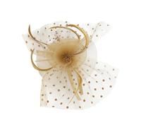 POPETPOP Chapeau Vintage en Maille Filet Doré Serrage-Tête pour Cheveux Voile à Fleurs Accessoire de Fête et Coiffe de Cosplay Mariage et Anniversaire 1 Pièce