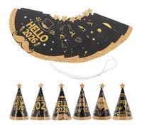 POPETPOP Chapeaux en Papier pour Fêtes du Nouvel An 2026 Lot de 24 Chapeaux Coniques Accessoires Photo pour Anniversaires et Réveillons en Famille Adultes et Garçon et Filles