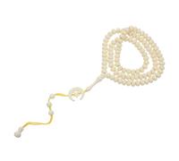 POPETPOP Chapelet Musulman à 99 Perles 10 Mm en Couleur Jaune Pendentif Lune, Bracelet de Prière Islamique Tesbih pour Culte Musulman, Accessoire Spirituel de Dévotion, Présent Religieux
