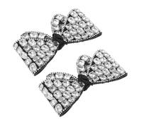 POPETPOP Charms Chaussures Noirs Cristaux Accessoires Décoratifs DIY pour Escarpins et Sacs Nœud Élégant pour Embellissement Mode de Breloques Raffinées