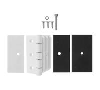 POPETPOP Charnière de Porte Vitrée de Sauna en Plastique Blanc Joint Noir et Vis Petite Charnière Résistante à la Chaleur Accessoires pour Portes de Hammam Installation pour Salle de
