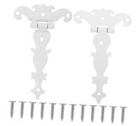 POPETPOP Charnières de Portail Robustes en Fer Blanc, Design Rétro Simple, 2 Pièces 8 Trous de Vis, Flexibles et Faciles à Installer pour Abris Jardin Extérieur