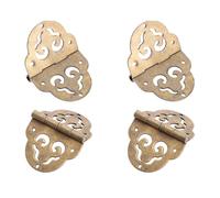 POPETPOP Charnières en Cuivre Trous de Vis Multi-positionnement Vintage Design Unique Lot de 4 pour Porte D'armoire et Boîtes à Bijoux en Bois pour Bricolage