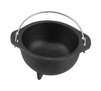POPETPOP Chaudron Fonte Rustique Noir avec Poignée Bol de Service Métal pour Bonbons Halloween Brûle-Parfum Résistant et Décoratif Chaudron Vintage Polyvalent pour Bureau et Cérémonie