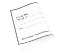 POPETPOP Chèque Facile à Écrire et Effacer Effaçable Blanc à Sec Factice Extra-Large en Papier Couché Rectangulaire Amusant pour Récompenses et Dons