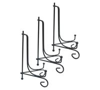 POPETPOP Chevalet Porte-assiette Décoratif en Fer 30 Cm Pliable Noir, Support Multifonction pour Photos et Plats, Lot de 3 Pièces pour Présentation et Décoration Intérieure