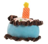 POPETPOP Chien Peluche Gâteau Danniversaire Doux Interactif pour Chiots et Petits Chiens Multifonctionnel Sûr et Peluche Chihuahua Dentaire pour Chiot