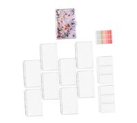 POPETPOP Classeur à Anneaux Transparent avec Pochette Zippée PVC Colorée Organiseur Portable Protège Cartes et Notes Classeur Budget Familial Polyvalent