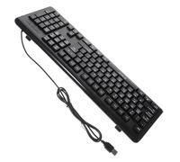 POPETPOP Clavier USB Électronique pour Bureau Clavier Filaire Multi-Systèmes Prise des Langues Confort pour Travail Compatible Pc et Design Pratique Couleur Noire