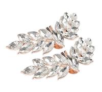 POPETPOP Clips à Chaussures Femme Ailes Cristal Amovibles Décoratifs Accessoires Légers pour Talons Hauts Fêtes Mariage Doré