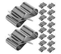 POPETPOP Clips de Câble en Acier Inoxydable Compact Rainures 30pcs Haute Dureté pour Panneau Solaire pour Gestion des Câbles Remorques et Bateaux