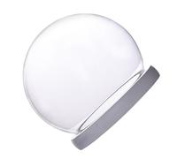 POPETPOP Cloche en Verre Borosilicaté 12 CM Socle Lumineux Blanc Couvercle Anti-Poussière pour Fleurs Éternelles Décoration Intérieure Bureau et Salon Accessoire Décoratif Élégant