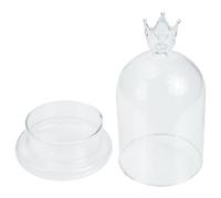 POPETPOP Cloche Verre pour Fleurs Préservées avec Base Plate Décor de Bureau Compact et Résistant Protection Décorative pour Bouquets Éternels Cadeau Commémoratif Élégant