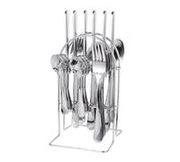 POPETPOP Coffret Couverts Inox Support, Finition Miroir | Fourchette et Cuillère, Rangement Compact, Usage Maison Bureau Randonnée, pour Repas Emportés et Fruits