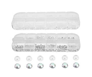 POPETPOP Coffret Nail Art avec Strass et Perles pour Ongles Décorations pour Manucure Accessoires de Nail Art pour Femmes Petits Ornements pour Ongles