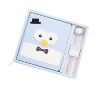 POPETPOP Coffret Papeterie Pingouin Mignon Carnet en Papier et Stylo, Cuir Pu Confortable, pour Fournitures Scolaires des Étudiants