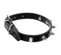 POPETPOP Collier Chiot reglable Collier pour Chiot colerette Chat pour Chiens s de Mise pour Chiots s pour Chiots fiables à Pointes pour Petits Chiens Cuir Black