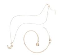 POPETPOP Collier Couple Soleil et Lune Magnétique Alliage Léger Pendentif Symbolique Amour Éternel Saint Valentin pour Femmes et Hommes Chaîne Assortie pour Amitié et Romance