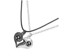 POPETPOP Collier Cœur Magnétique pour Couple Bijoux Femme Projection Langues Je Aime Inoxydable Design Élégant et Confortable