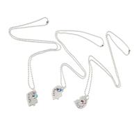 POPETPOP Collier D'amitié en Alliage Argenté Pendentif Cœur Gravé, Lot de 3 Set de Set de Pièces sur Chaîne, pour Bff et Occasions Spéciales