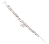 POPETPOP Collier De Luxe pour Chien en Cristal Mini Forme Boucle Réglable Chaîne Fournitures pour Animaux De Compagnie Strass Accessoire pour Animaux De Compagnie Taille M