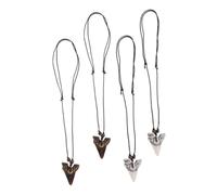 POPETPOP Collier Dent De Requin Homme Style Vintage, 4 Pièces Blanc Et Marron, Matériaux Résistants, Bijou Plage Surfeur, Accessoire Pour Garçon Et Homme, Minimaliste Et Symbole D’aventure