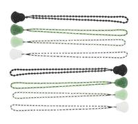 POPETPOP Collier Ethnique Vintage Bouddha Pendentif Rond Perles Lot 8 Pièces Multicolore pour Pulls et Chemises Chaîne Longue Unisexe Légère en Style Traditionnel Jade Imitation Bijou