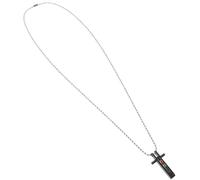 POPETPOP Collier Pendentif Arc-en-ciel Croix Lgbt en Acier Inoxydable Noir, Collier de Fierté pour Homme, Accessoire de Mode pour Célébration Pride, Taille Moyenne