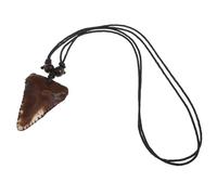 POPETPOP Collier Pendentif Dent de Requin Vintage Tressé Résine, Chaîne pour Homme, Bijou Plage Surfeur, Style Tribal, Longueur Confortable