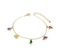 POPETPOP Collier Pendentif Dinosaure Pour Fille 18k Plaqué or Coloré Zircon Porte-clés Léger Élégant Usage Quotidien Taille 40 5 Cm