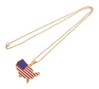 POPETPOP Collier Pendentif Femme en Acier Inoxydable Doré Drapeau Ancien des États-, Design Élégant Résistant à L'usure, pour Présents Patriotiques ou Fêtes