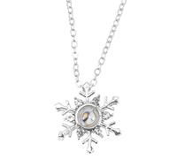 POPETPOP Collier Pendentif Flocon de Neige Argenté Projection « je T'Aime » en 100 Langues pour Femme Bijou Romantique Saint-Valentin Mariage et Présent Élégant