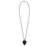 POPETPOP Collier Pendentif Médiator Guitare en Acier Inoxydable Noir Chaîne Clavicule Unisexe Bijou Musical Hypoallergénique pour Homme et Femme Accessoire pour Usage Quotidien