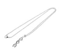 POPETPOP Collier Pendentif Scientifique Double Hélice d'Adn en Métal Lot de 2 Pièces Grand Format Bijoux Métallurgiques de Chimie et Biologie Accessoire Léger pour Événements