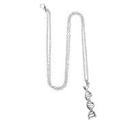 POPETPOP Collier Pendentif Scientifique Double Hélice en Métal Grand Modèle 2 Pièces Bijou Chimie Biologie Collier Moléculaire Adn Accessoire Mode Élève et Passionné