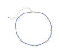 POPETPOP Collier Perles Colorées Créatif Tissé Marguerite pour Femme Ras Cou Élégant pour Plage et Soirée