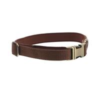 POPETPOP Collier pour Chien Moyen en Néoprène Ajustable Marron avec Boucle à Dégagement Rapide et Anneau Métallique Robuste, Collier Confortable et Imperméable pour Promenades et Activités