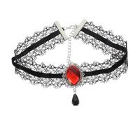 POPETPOP Collier Ras Cou Gothique Dentelle Punk pour Femme Ajustable Accessoire Chic pour Soirée et Club