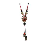 POPETPOP Collier Ras du Cou Ethnique Long pour Pull Chaîne de Clavicule en Alliage Vintage Pendentif Original Accessoire Mode Hiver Collier Pull et Collocation Habillée