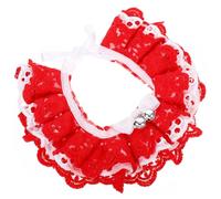 POPETPOP Collier Tendance pour Animaux De Compagnie Collier en Dentelle pour Chiot Chaton Tissu Confortable pour Roter Fournitures pour Vêtements Danimaux De Compagnie Ornement Rouge
